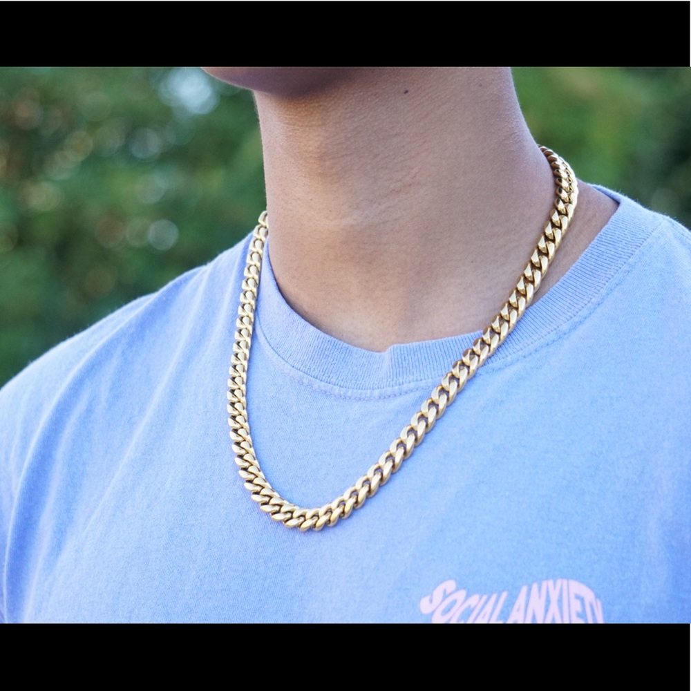 18k Gold Miami Cuban Link Chain Necklace